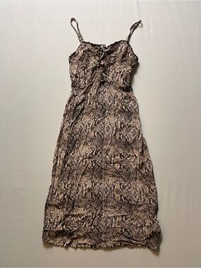 Wild Fable Snake Skin-Print Midi Dress